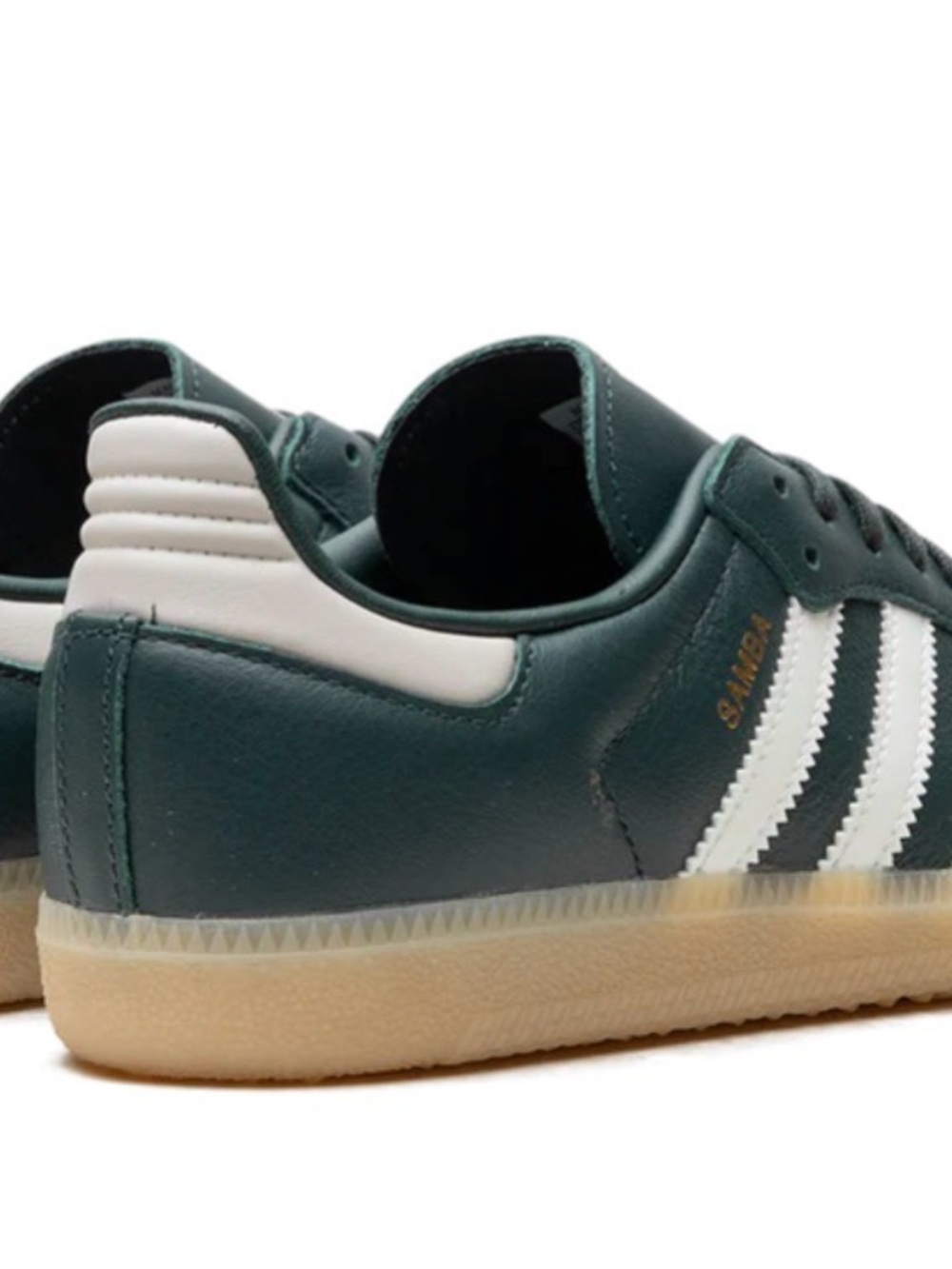 adidas Women’s Dark Green and White Samba-Style Sneakers - Picture 2 of 4
